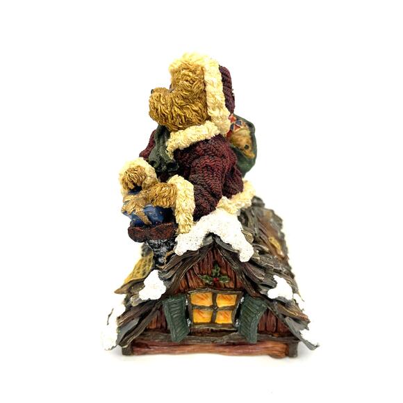 Boyds Bear Collection Klaus Jinglebear Music Box Up on the Roof Top Tested Works - Picture 3 of 10